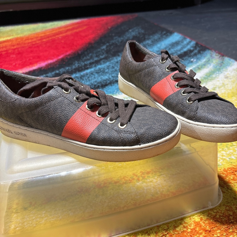 Micheal Kors—brown and orange tennis shoes